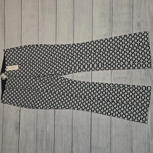 Maeve by Anthropologie Margot Kick-Flare Cropped Pants Black/White Size S NWT